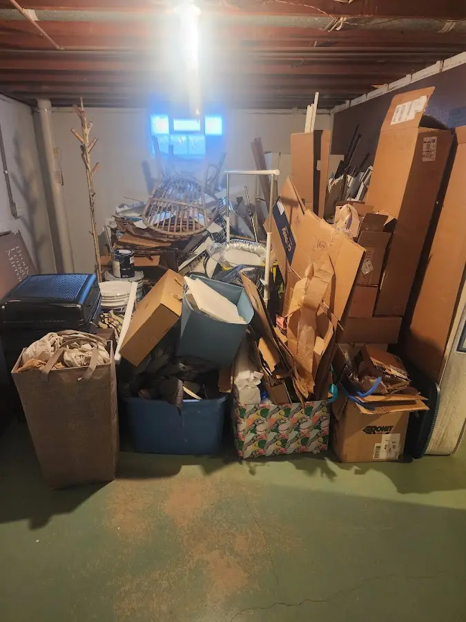 Roll-off dumpster container at job site for 15 Yard Dumpster Rental in South Bound Brook